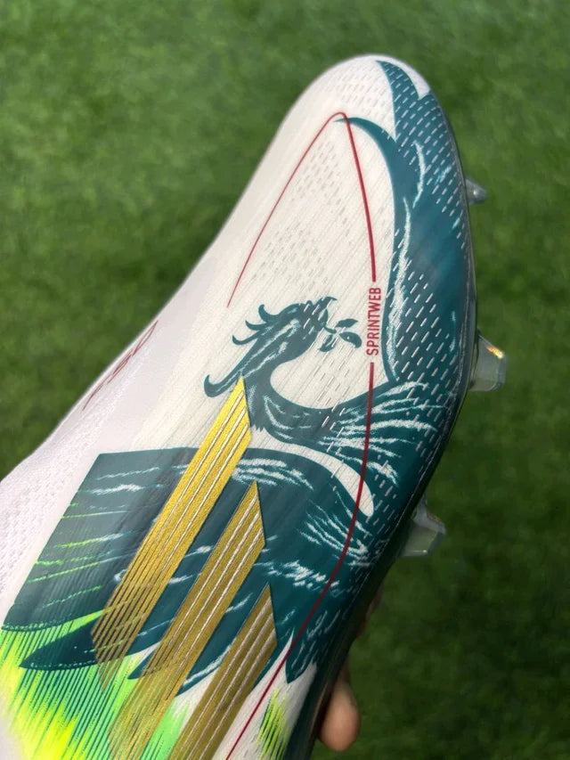 F50 Elite White Green Mo Salah Edition Low-top FG With Lace
