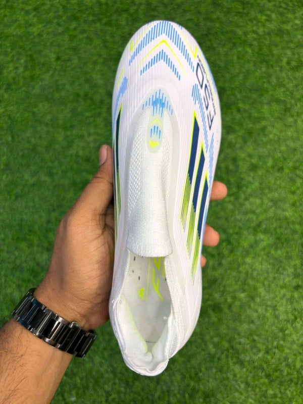 F50 Elite White Blue Colour FG Without Lace