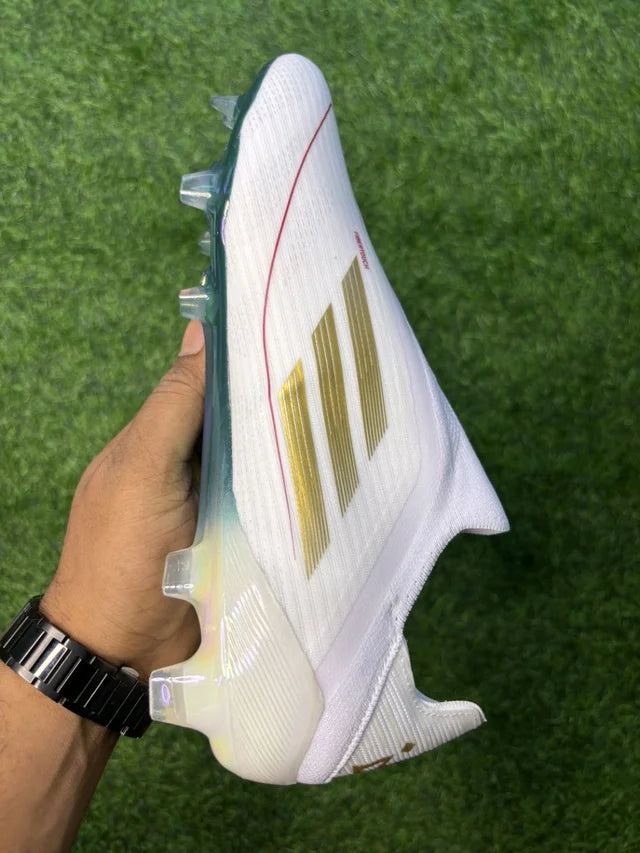 F50 Elite White Green Mo Salah Edition Low-top FG With Lace