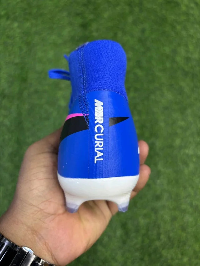 Mercurial Superfly 10 Blue Colour High-top FG With Lace