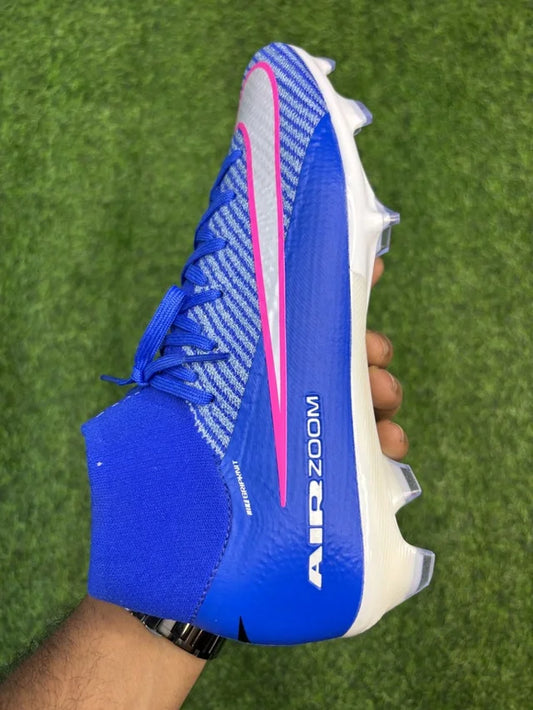 Mercurial Superfly 10 Blue Colour High-top FG With Lace