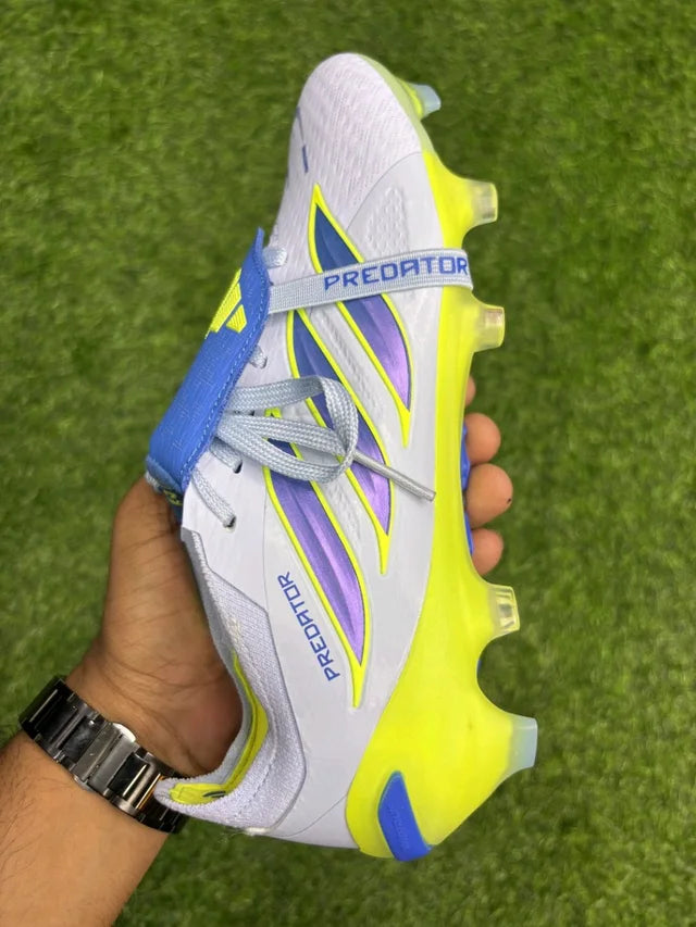 Predator Foldover Elite Green Blue Colour FG With Lace