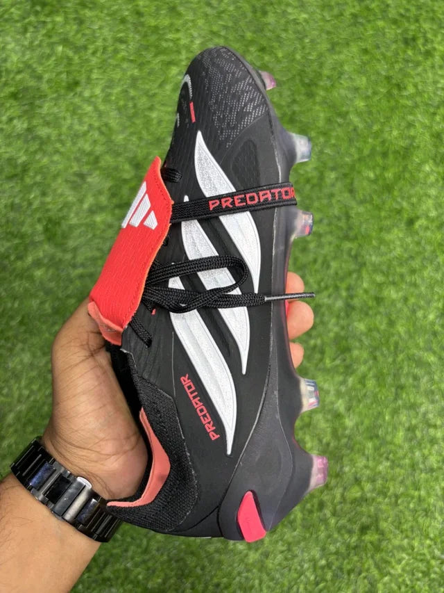 Predator Elite Foldover FG Red And Black With lace