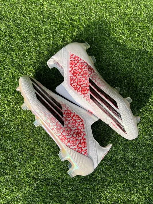 F50 Elite White Red Low-top FG Without Lace (Heartbreak)