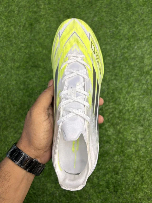 F50 Elite White And Light Green Colour AG/Turf With Lace