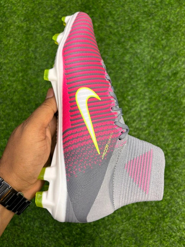 Mercurial Superfly V FG Pink/Wolf Grey Colour High-top With Lace