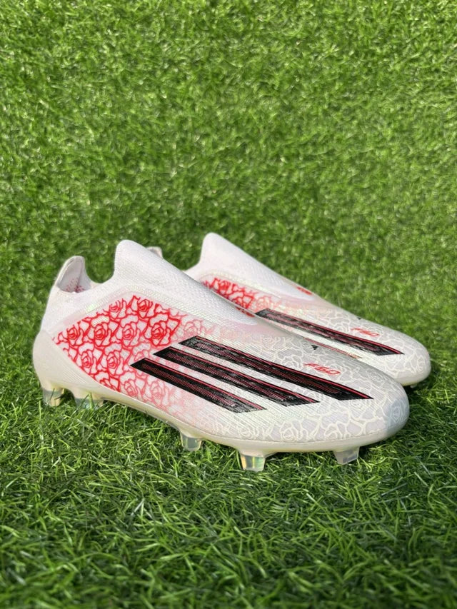 F50 Elite White Red Low-top FG Without Lace (Heartbreak)