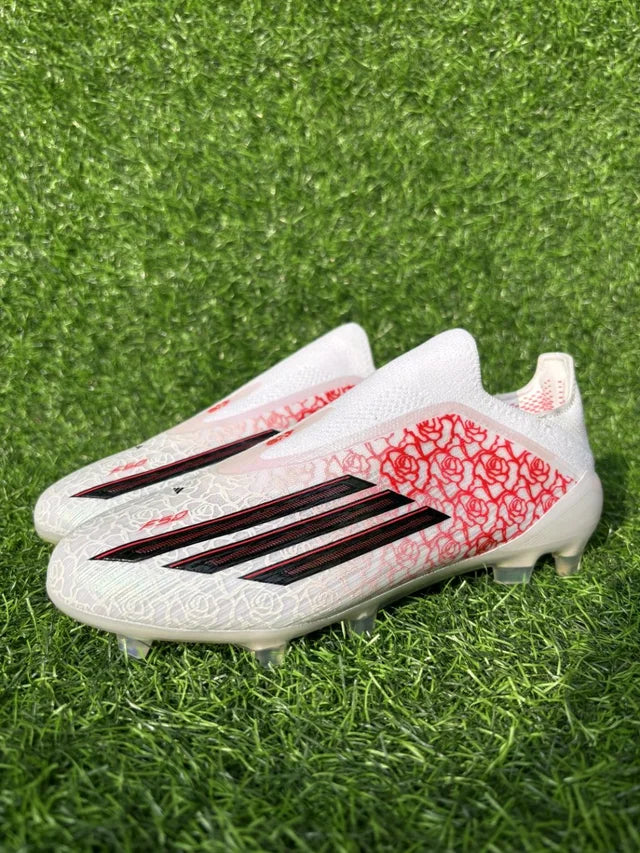 F50 Elite White Red Low-top FG Without Lace (Heartbreak)