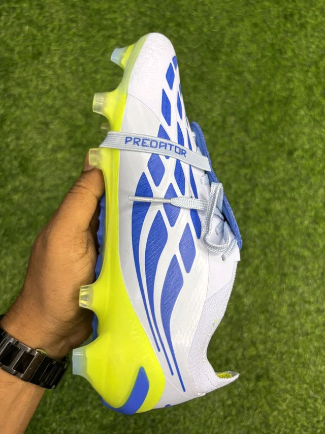 Predator Foldover Elite Green Blue Colour FG With Lace