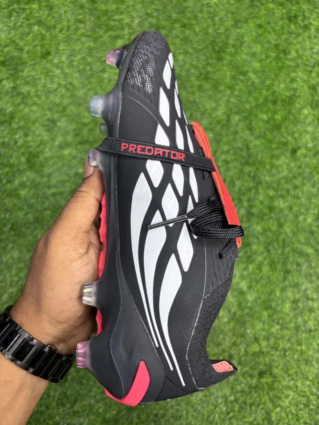 Predator Elite Foldover FG Red And Black With lace