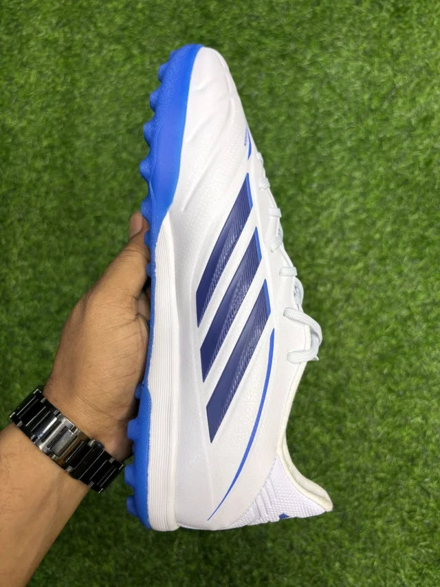 Copa Pure 4 Elite White Blue Turf/AG With Lace
